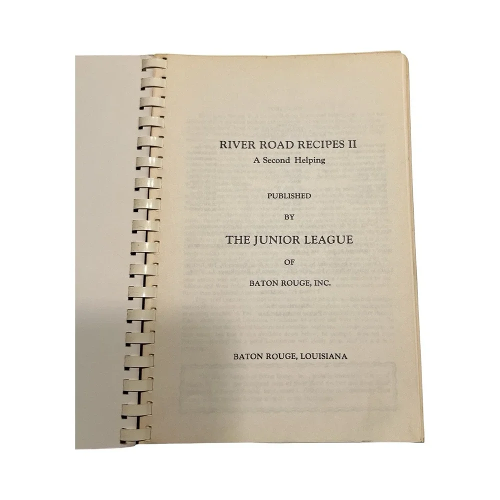River Road Recipes II A Second Helping Junior League Baton Rouge Cookbook Spiral